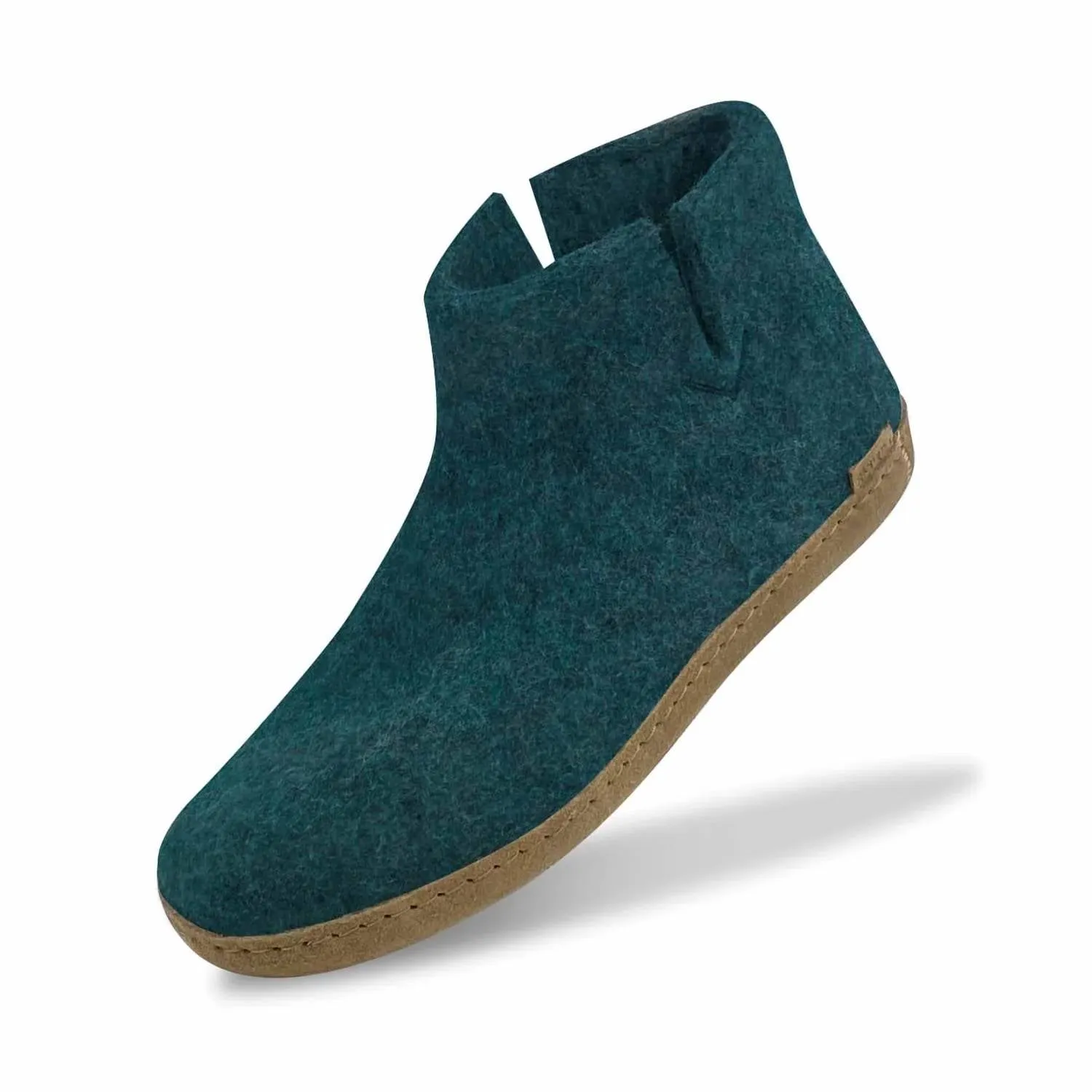 Unisex Felt Boots With Leather Sole In Petrol