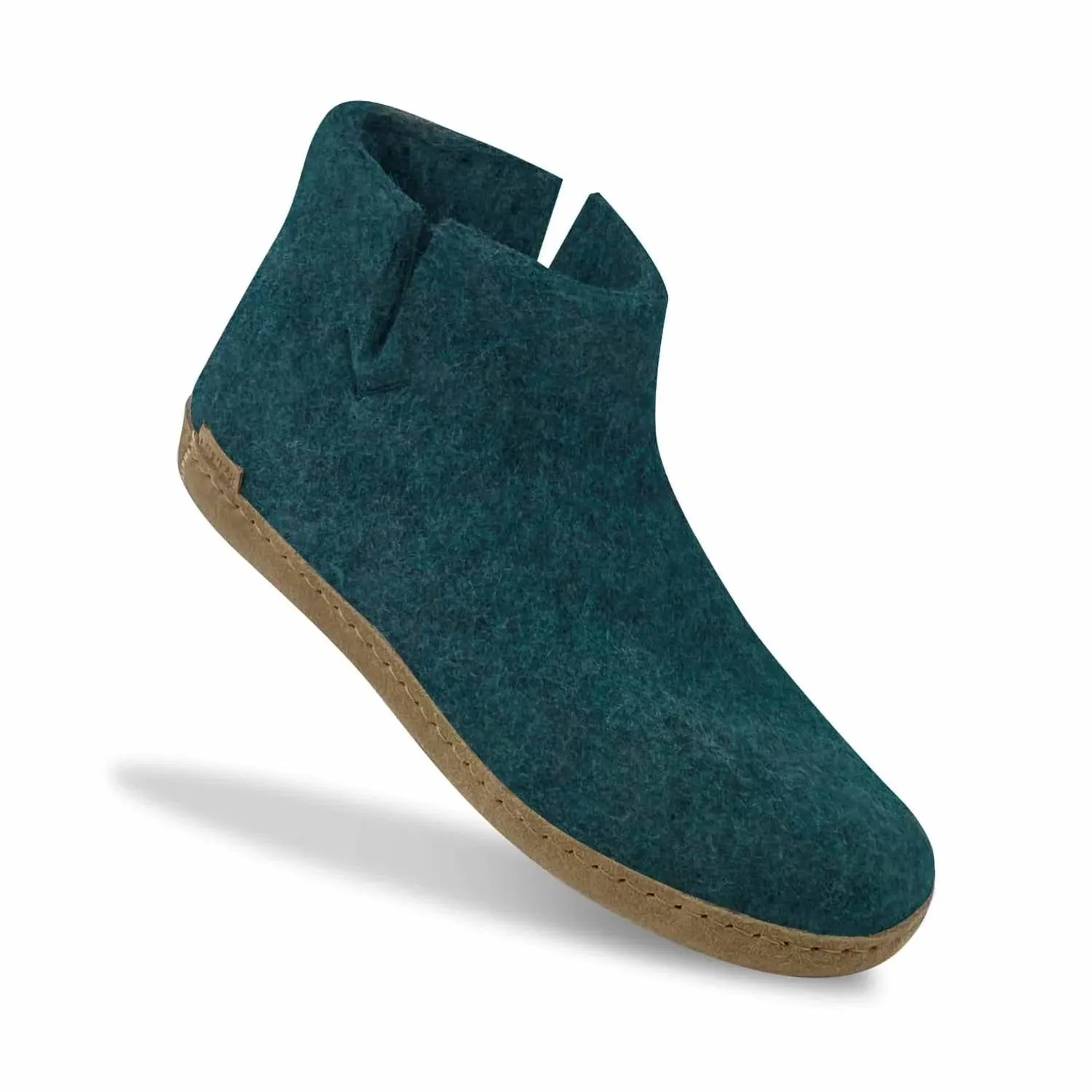 Unisex Felt Boots With Leather Sole In Petrol