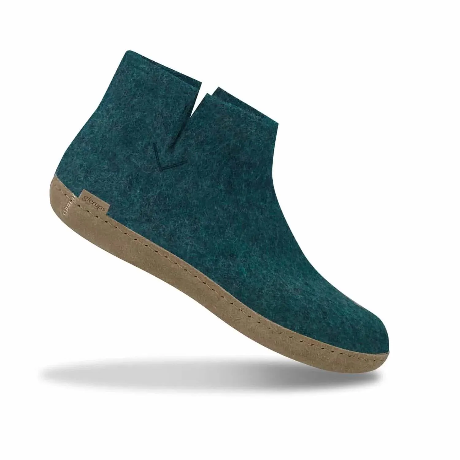 Unisex Felt Boots With Leather Sole In Petrol