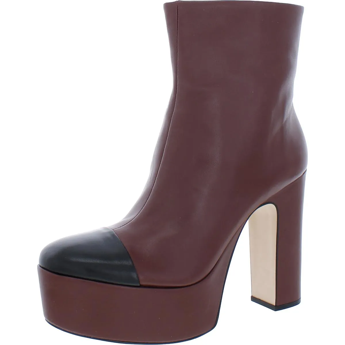 Valeria Womens Leather Platforms Booties