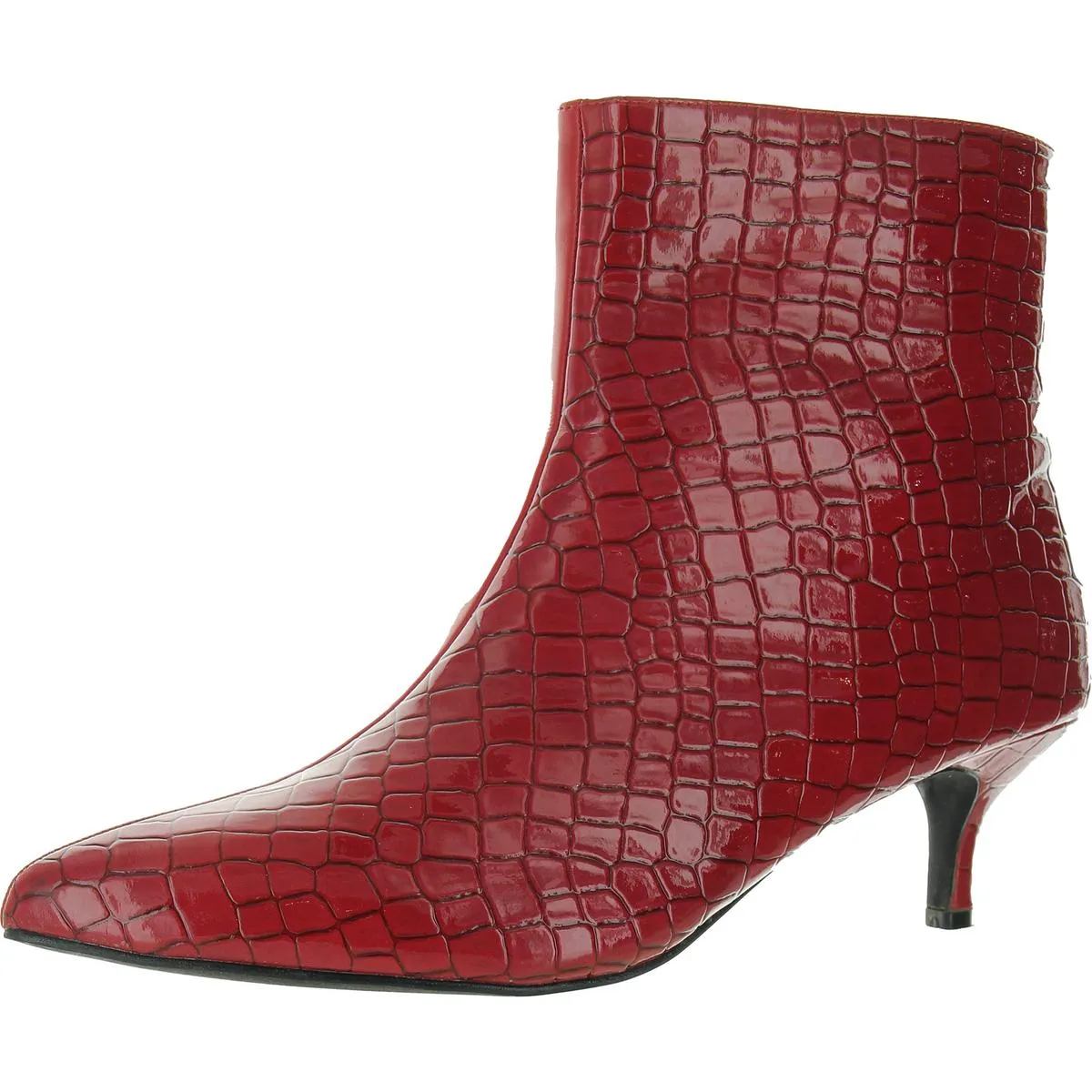 VEGAS Womens Faux Leather Kitten Heel Ankle Boots