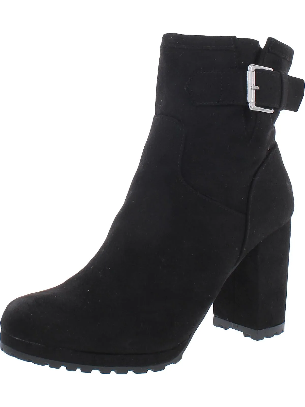 Veraa Womens Microsuede Buckle Ankle Boots