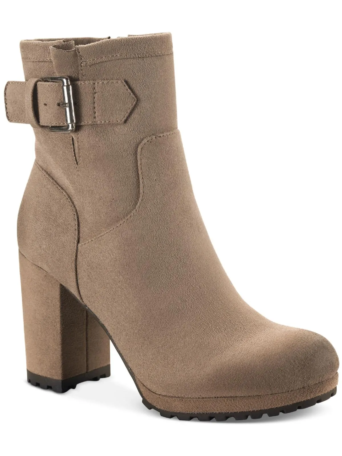 Veraa Womens Microsuede Buckle Ankle Boots