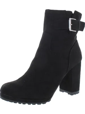 Veraa Womens Microsuede Buckle Ankle Boots