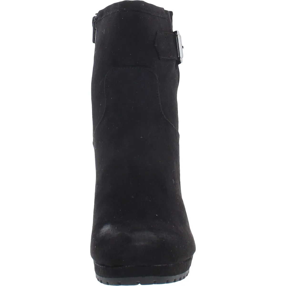 Veraa Womens Microsuede Buckle Ankle Boots