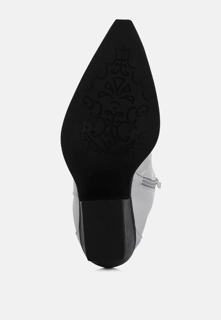 wales metallic faux leather bootie