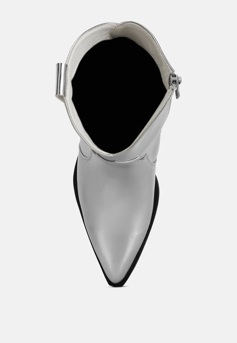 wales metallic faux leather bootie