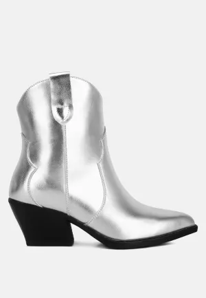 wales metallic faux leather bootie