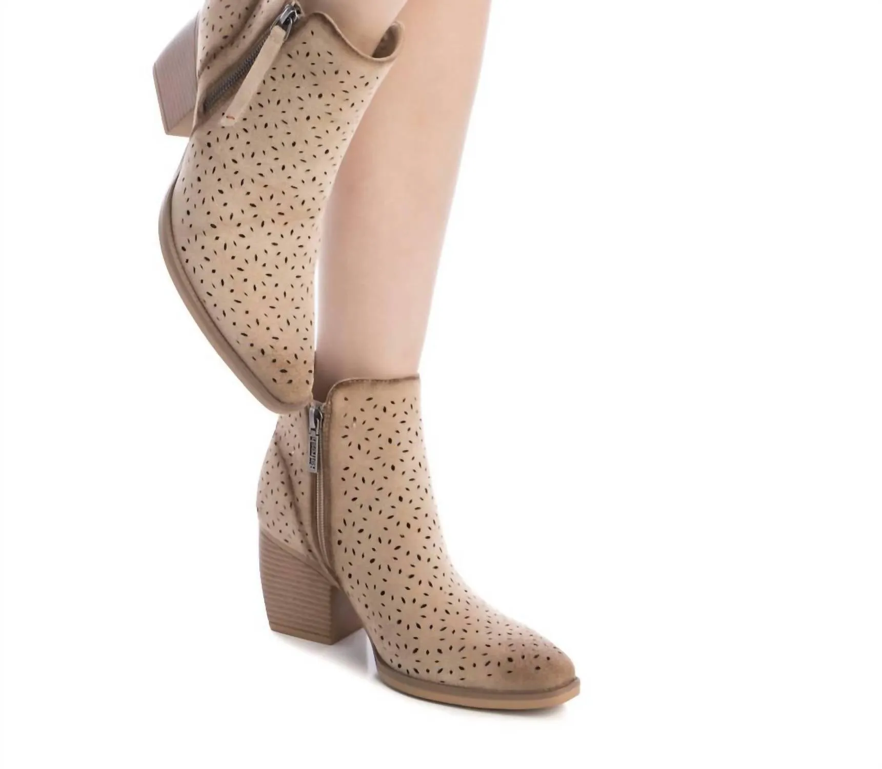 Women's Ankle Booties In Beige
