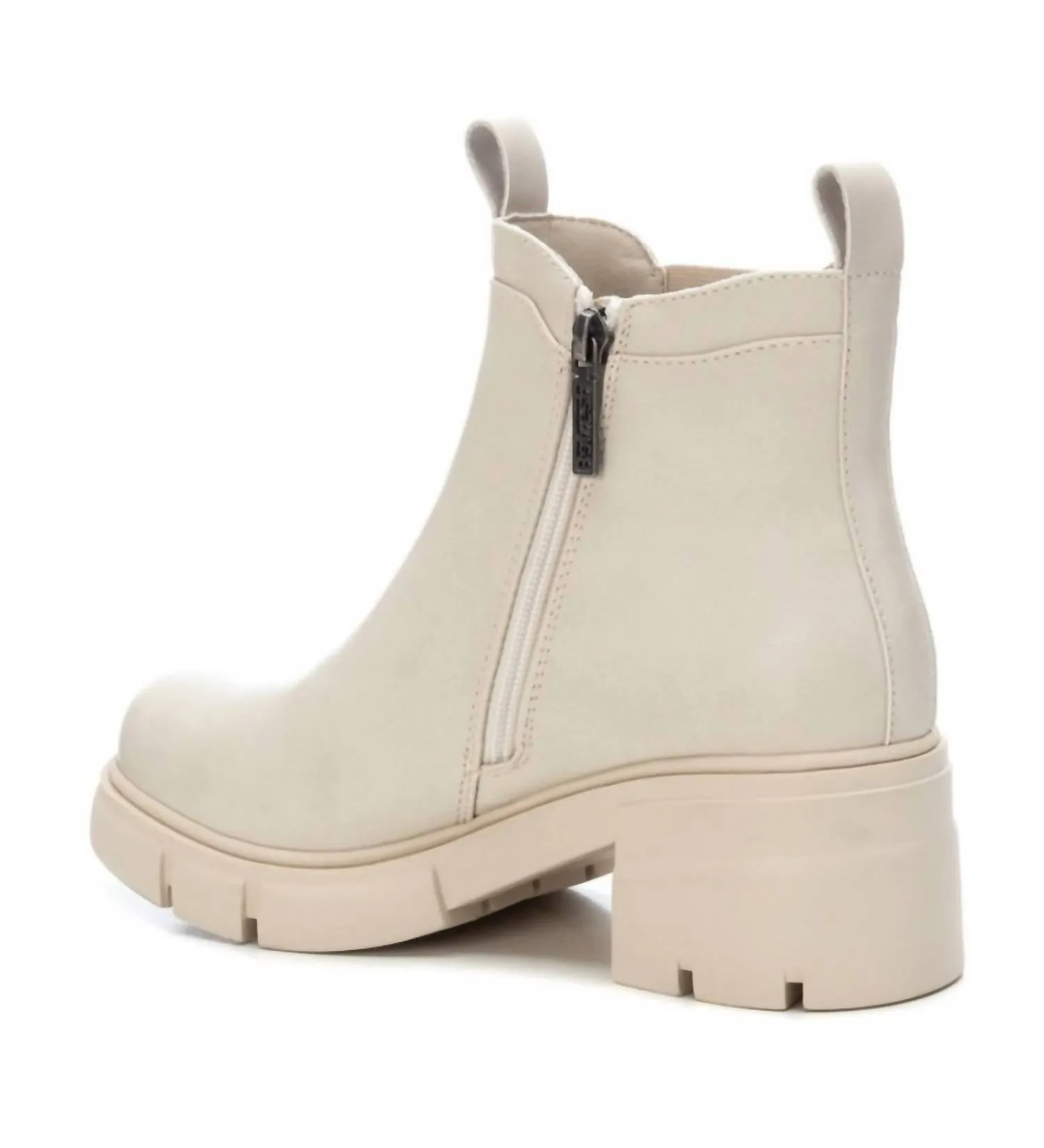 Women's Ankle Leather Booties In Ice