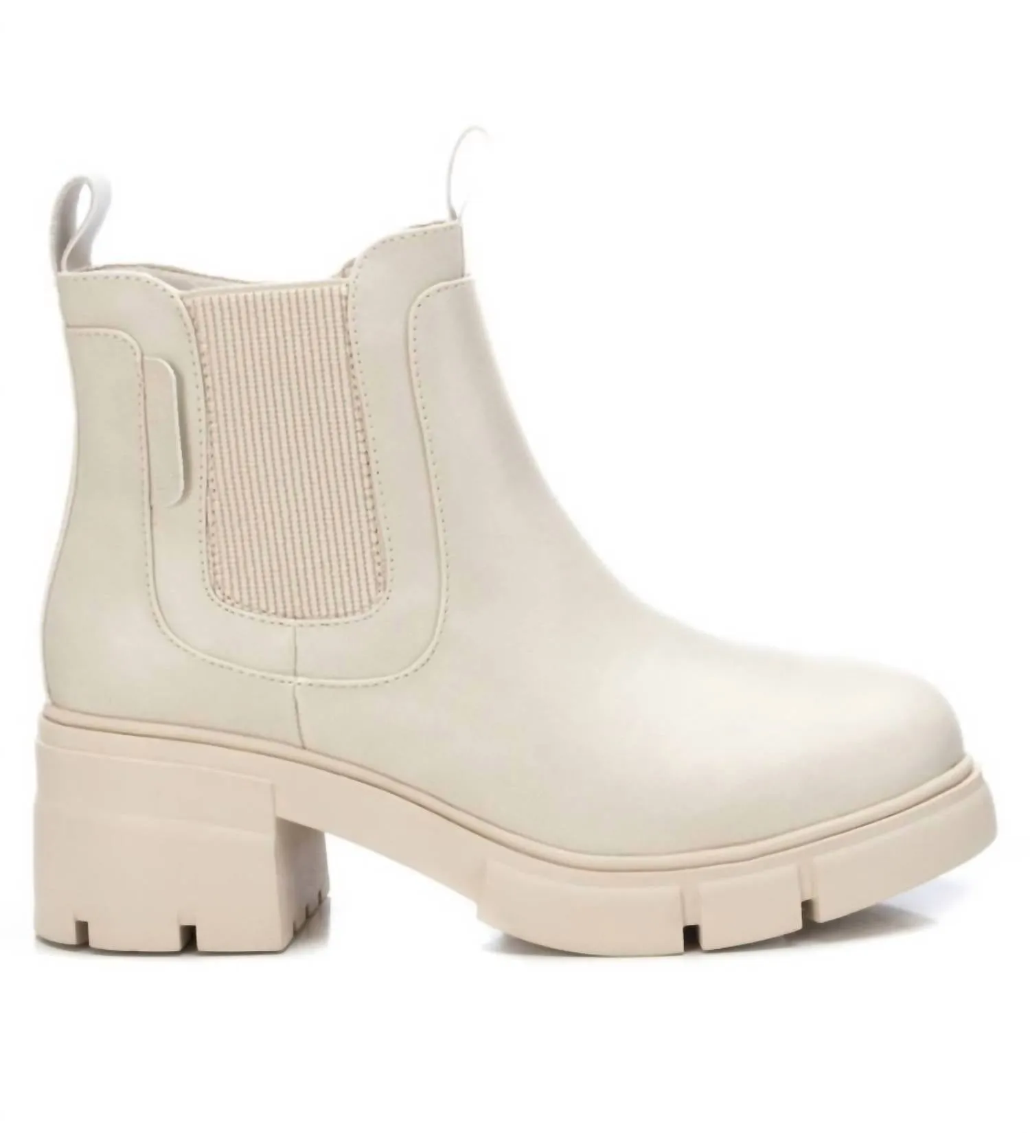 Women's Ankle Leather Booties In Ice