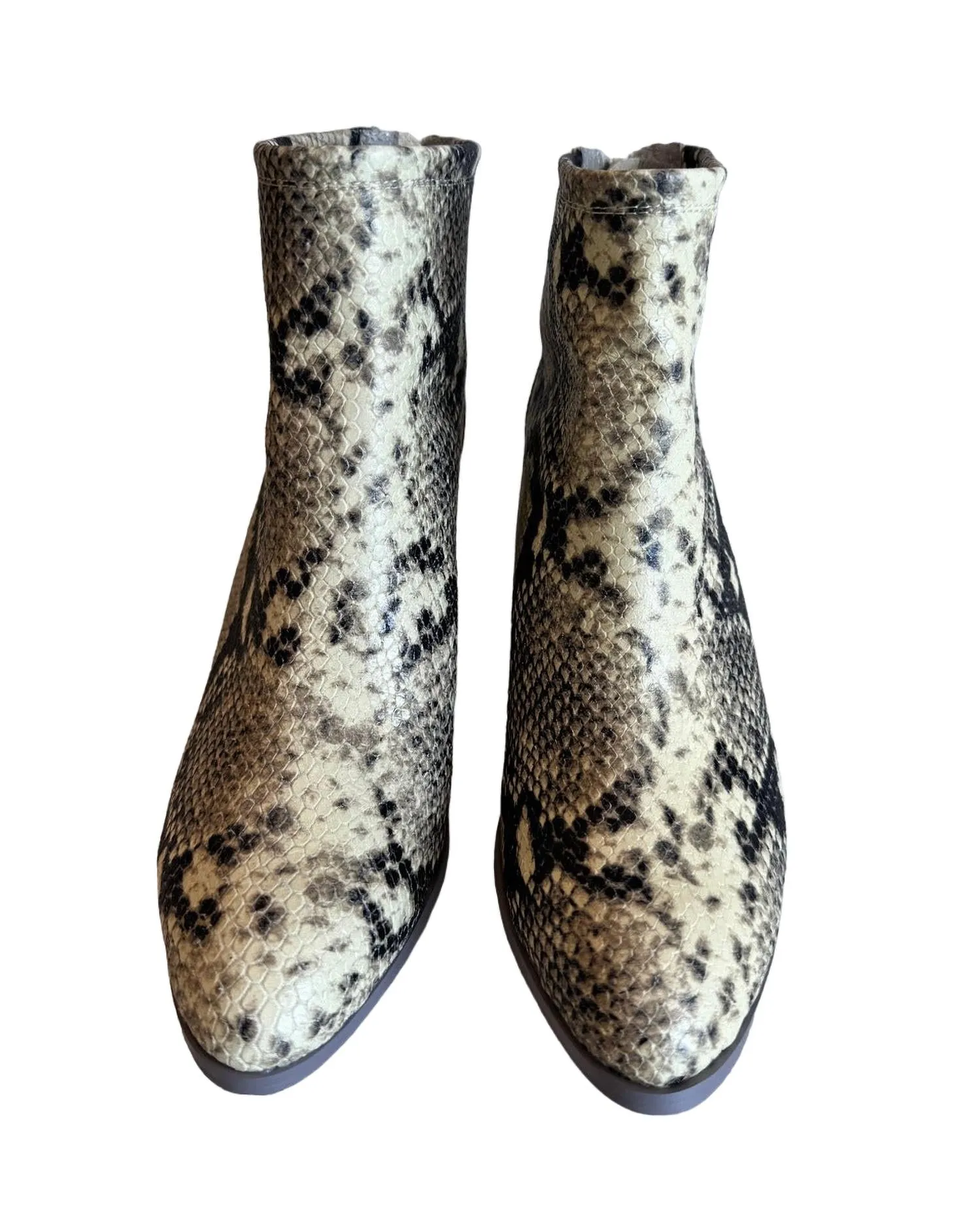 Women's Avery Heeled Bootie In Neutral Embossed Snakeprint