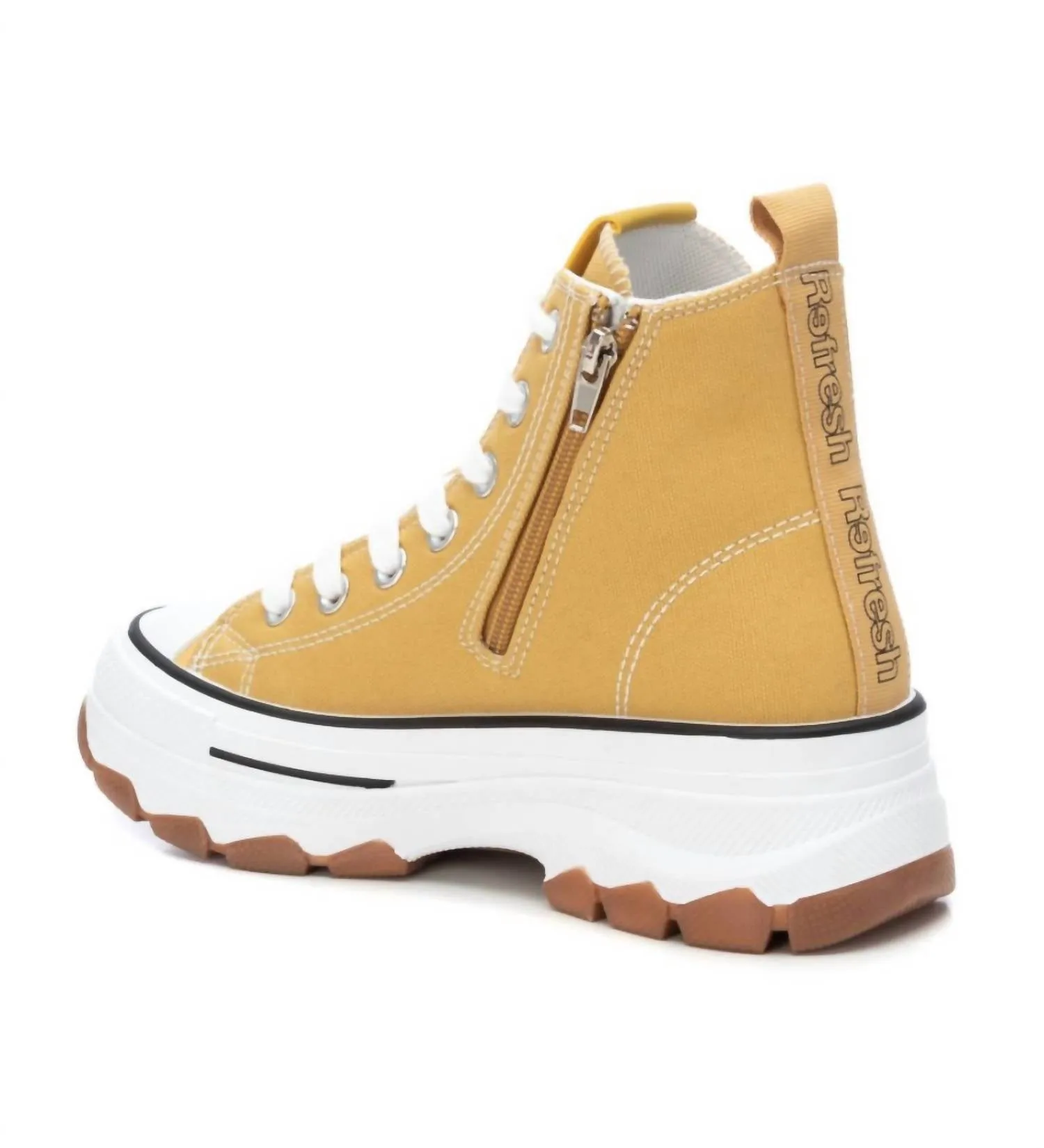 Women's Canvas Ankle Boots In Yellow