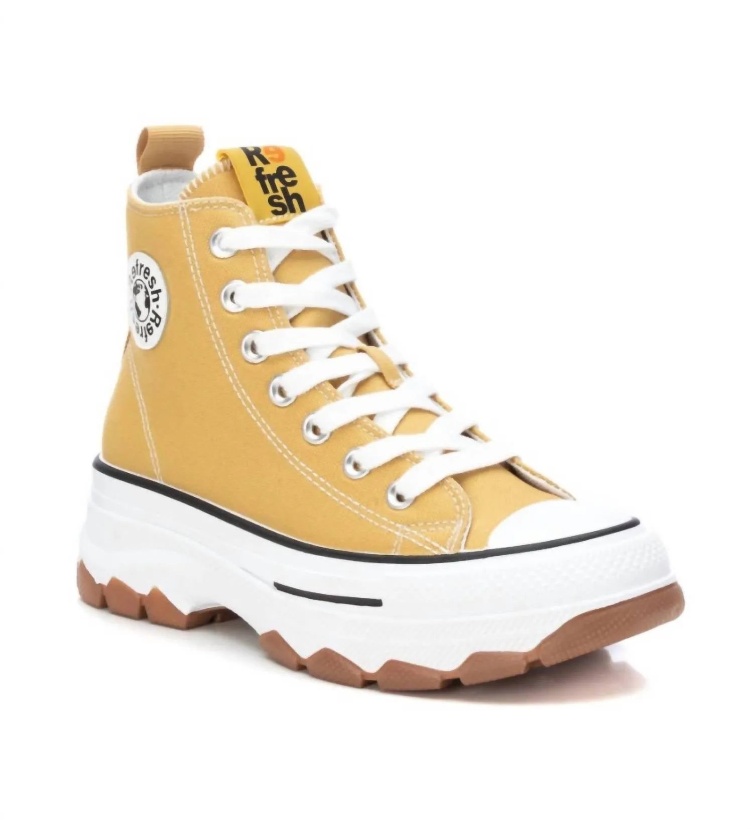Women's Canvas Ankle Boots In Yellow