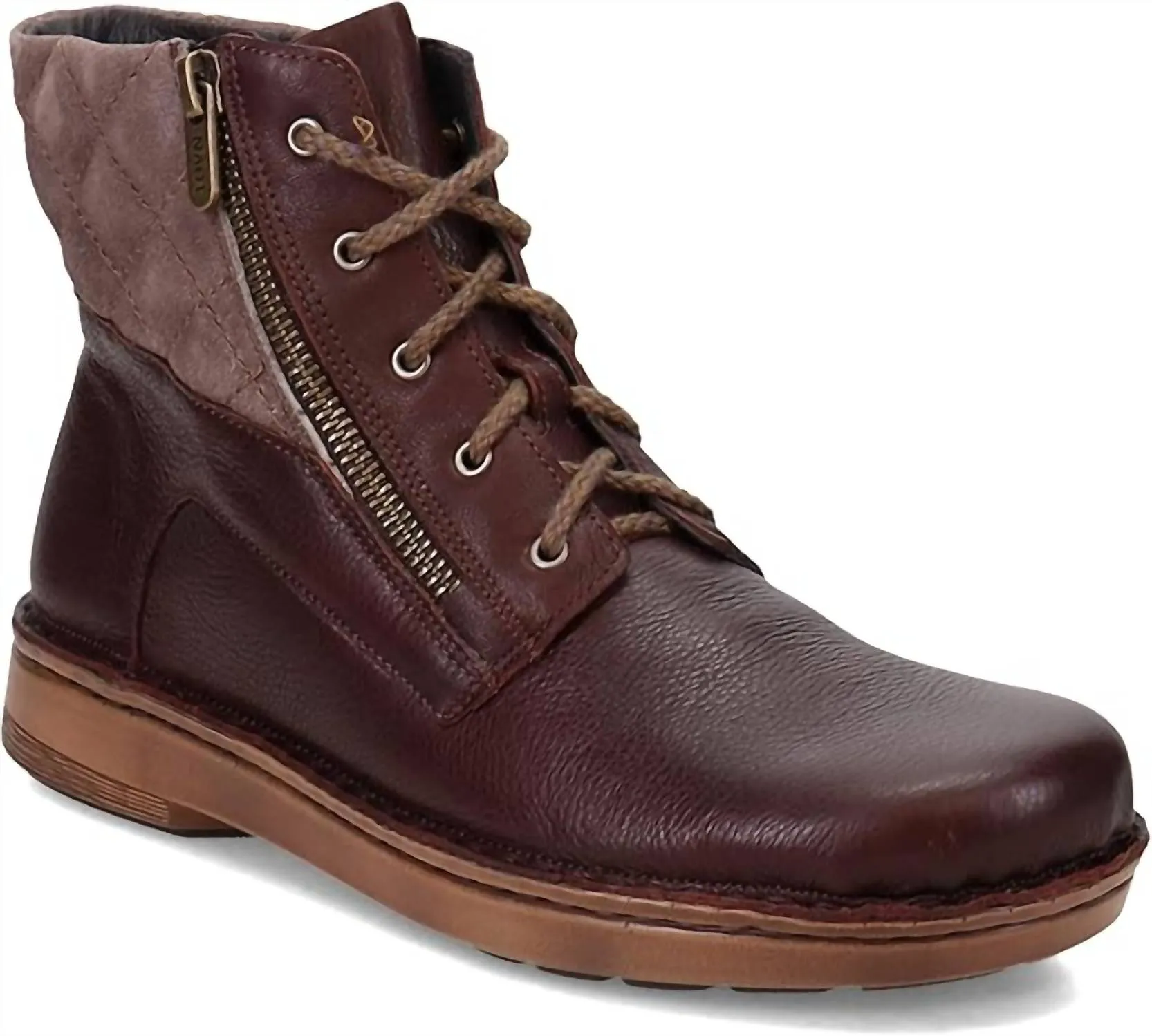Women's Castera Boot In Brown Leather/taupe Gray Suede