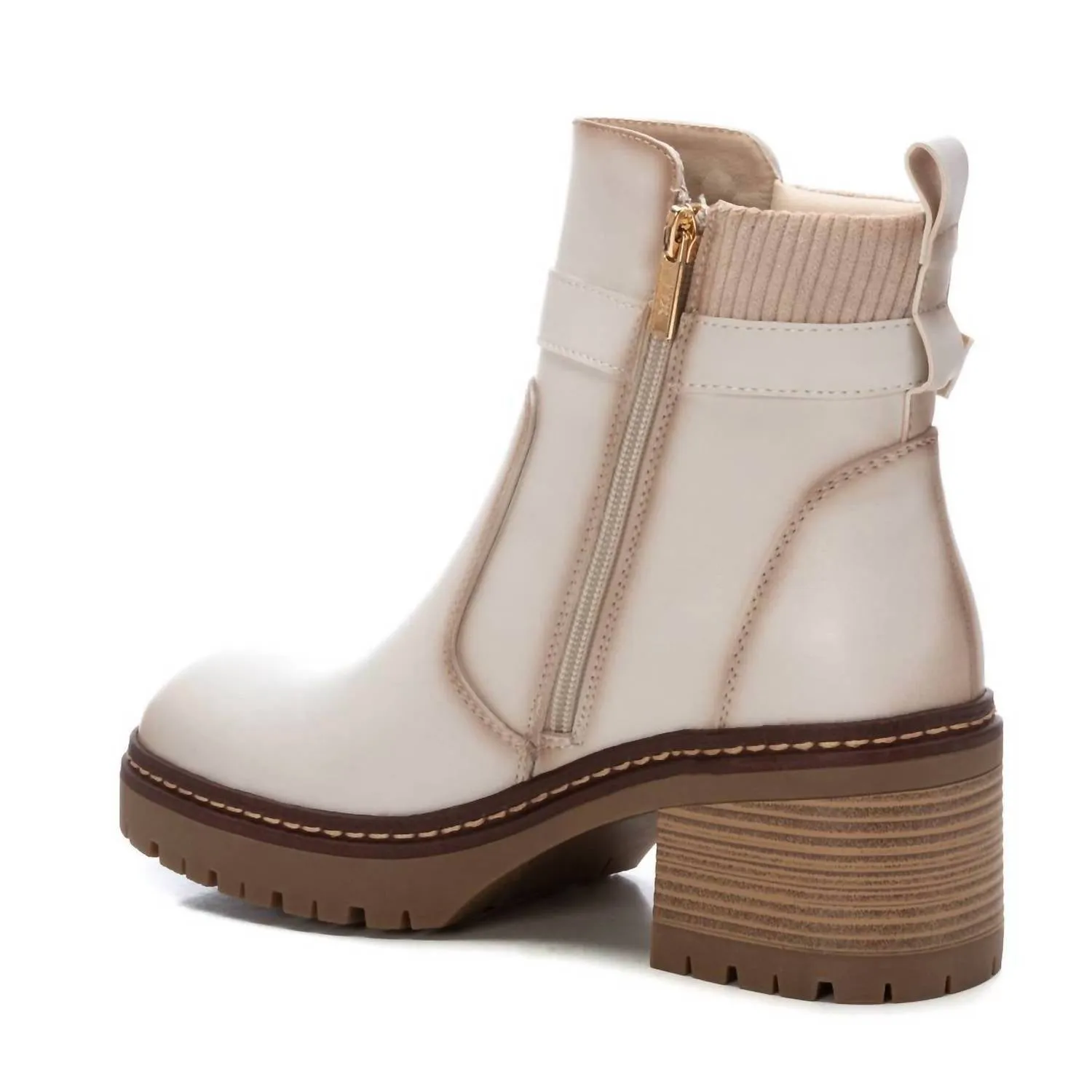Women's Casual Booties In Beige