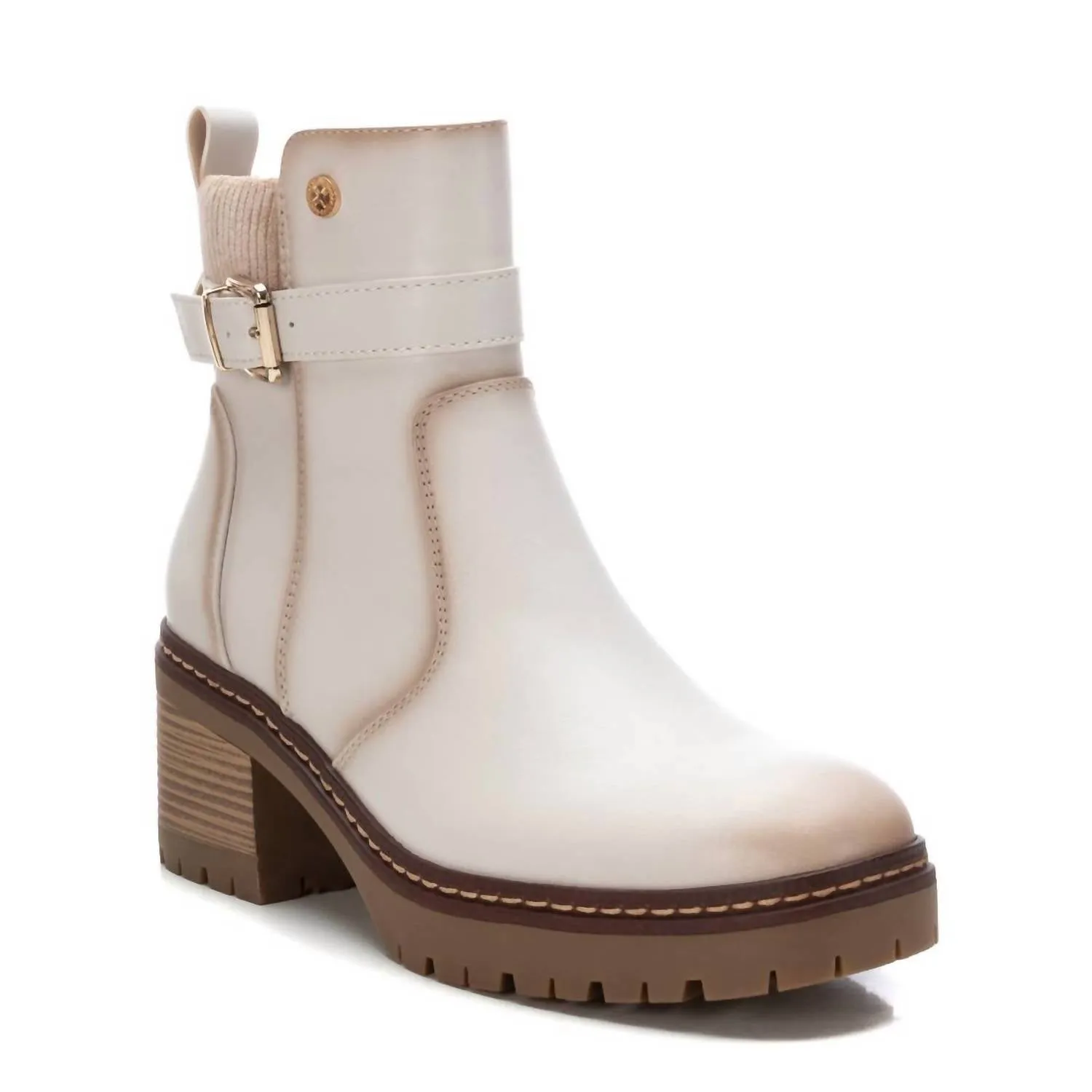 Women's Casual Booties In Beige