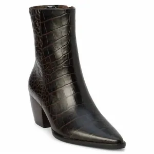 Women's Caty Boot In Espresso Brown Croc