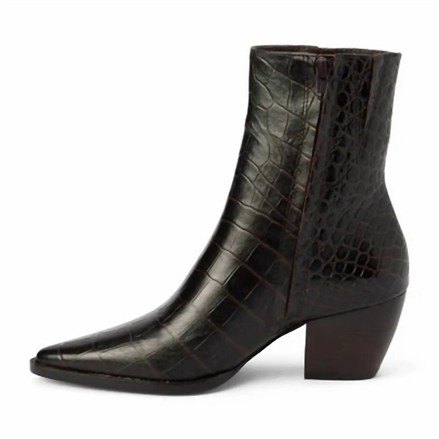 Women's Caty Boot In Espresso Brown Croc