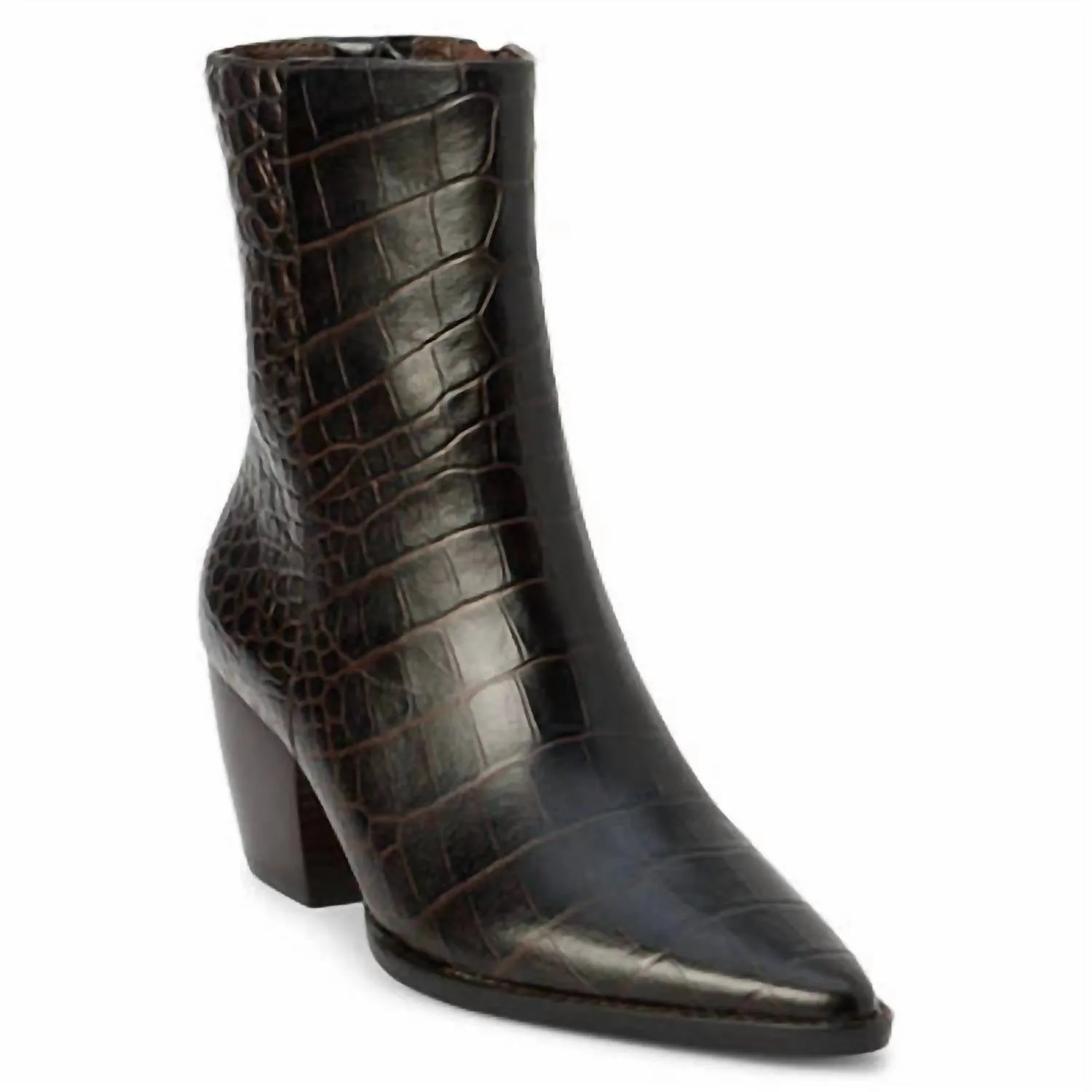 Women's Caty Boot In Espresso Brown Croc