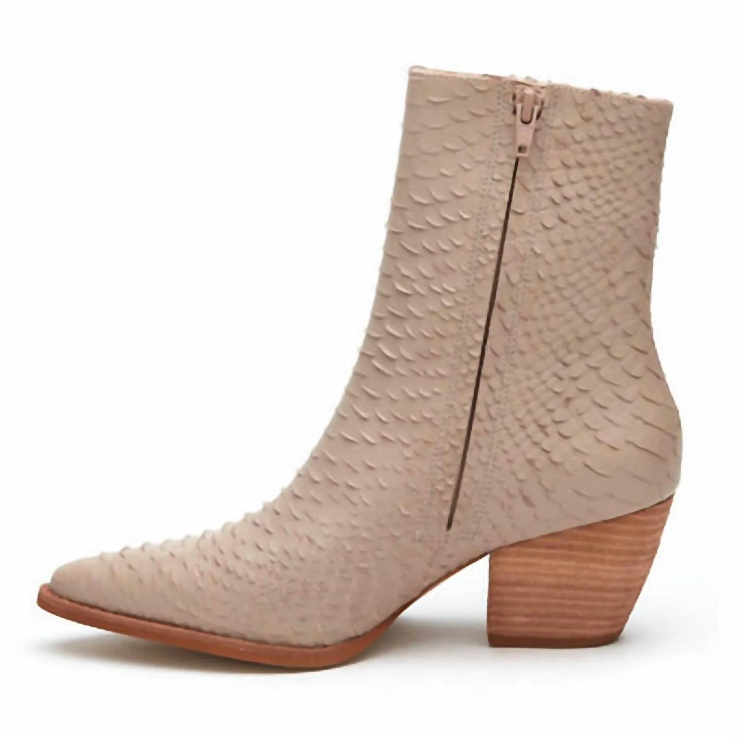 Women's Caty Snakeskin Ankle Boots In Ivory