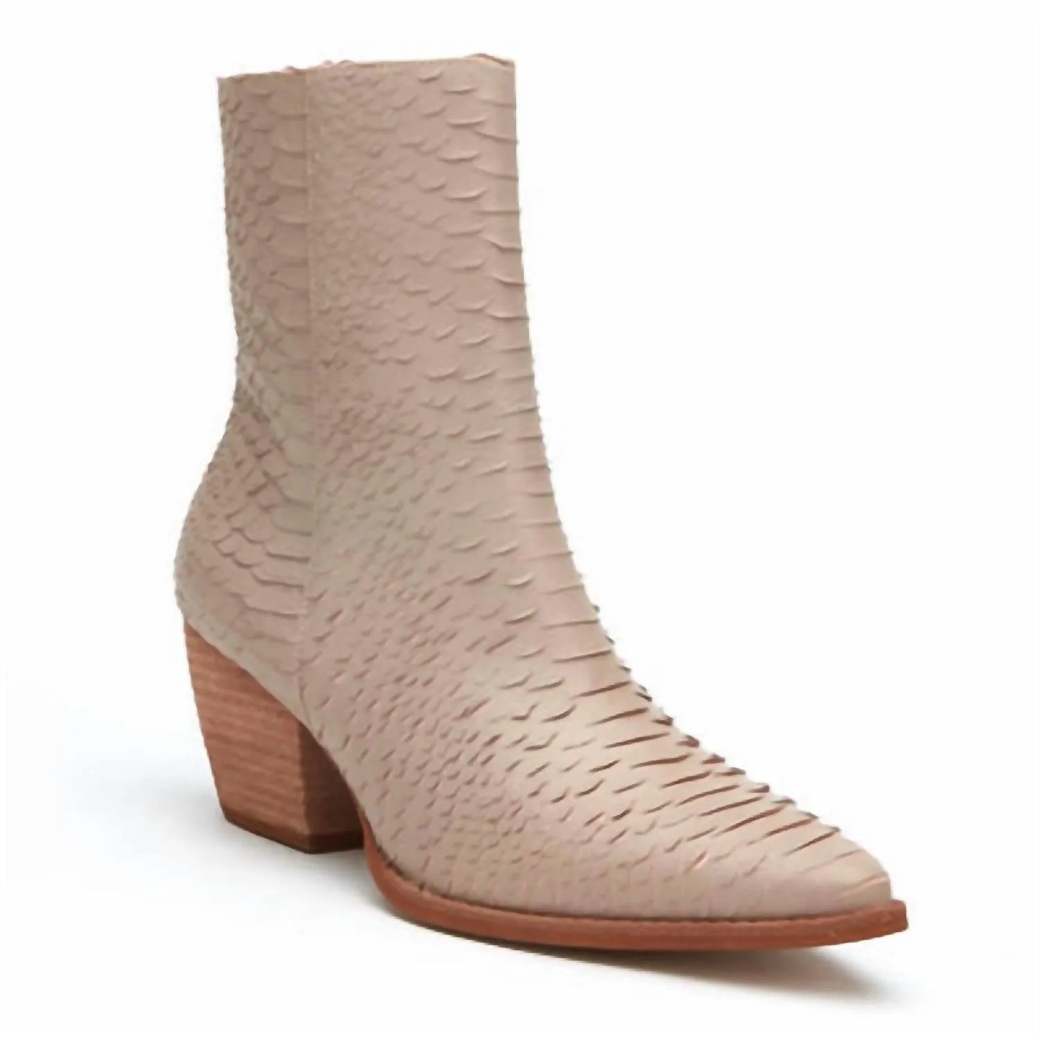 Women's Caty Snakeskin Ankle Boots In Ivory