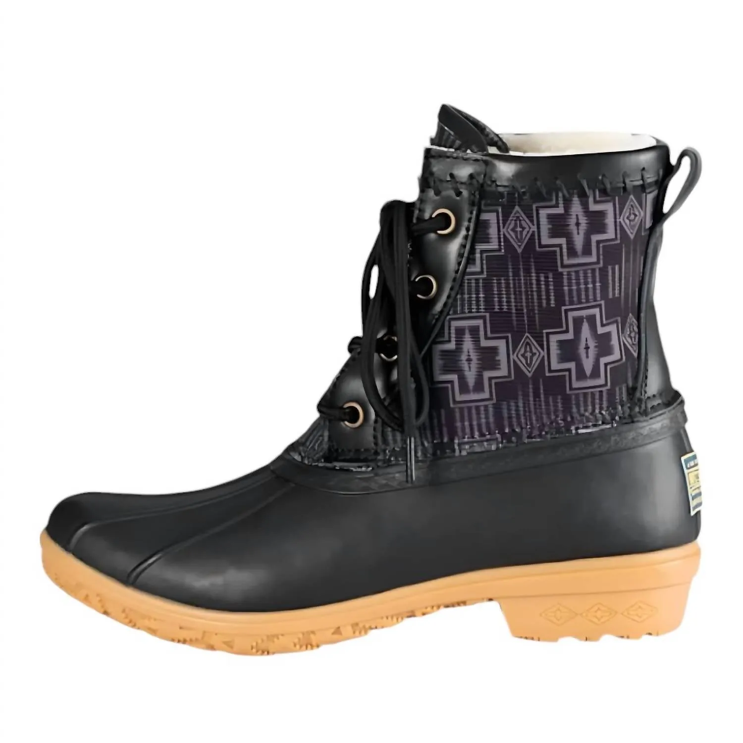 WomenS Classic Harding Print Duck Winter Boots In Black