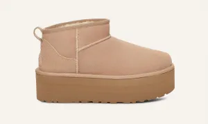 Women's Classic Ultra Mini Platform Booties In Sand