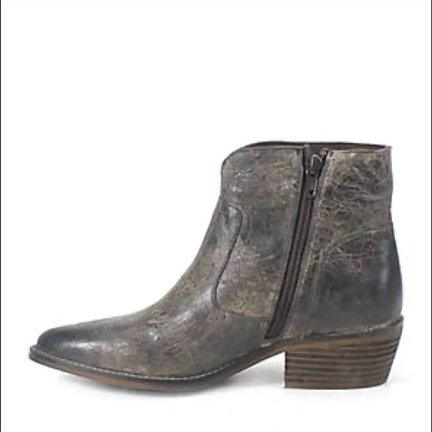 Women's Cool Wind Vintage Leather Booties In Charcoal Vintage Leather