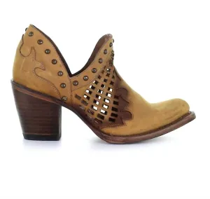 Women's Cut Out And Studs Ankle Booties In Yellow