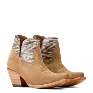 Women's Dijon Roughout Snip Toe Booties In Dijon/multi