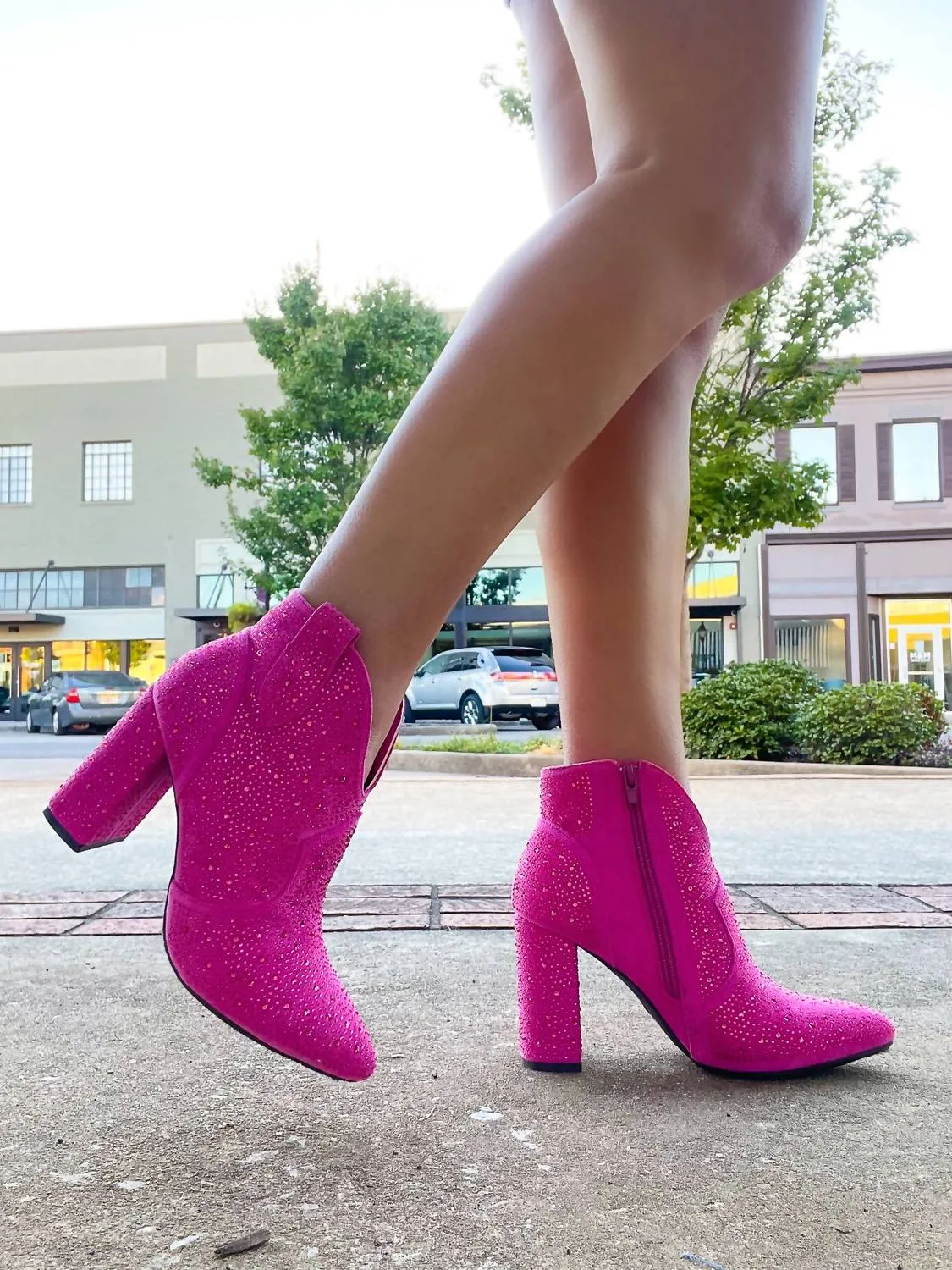 Women's Diva Rhinestone Boots In Pink