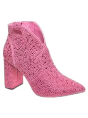 Women's Diva Rhinestone Boots In Pink