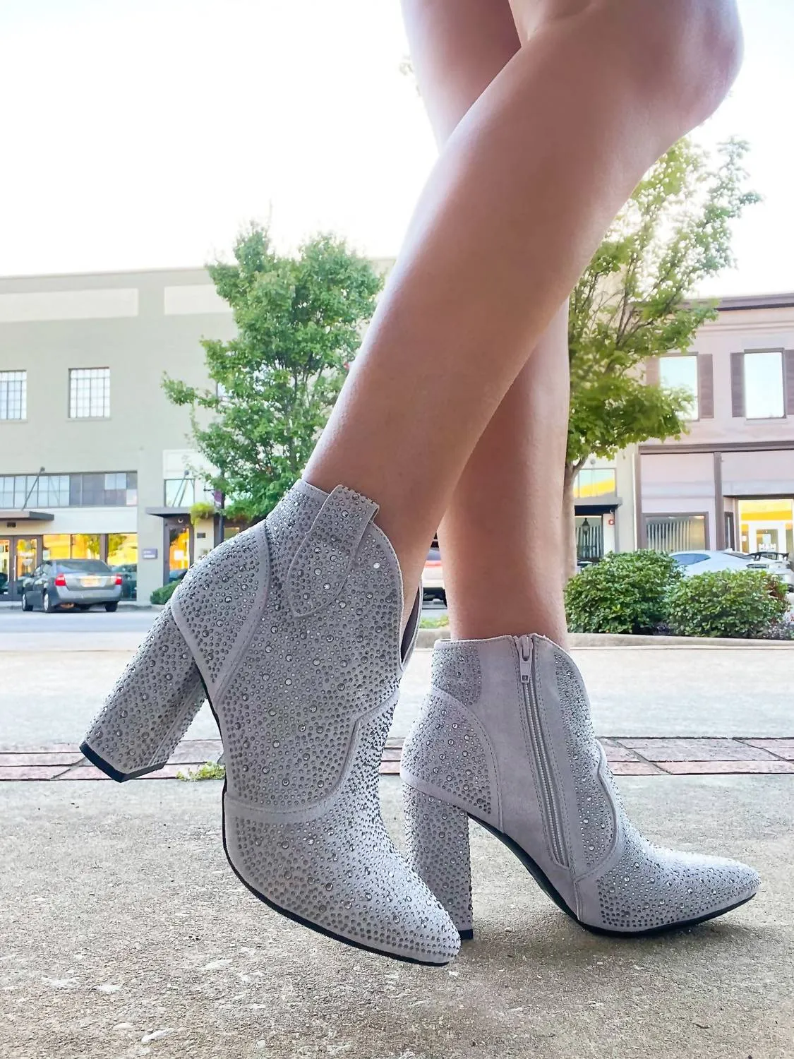 Women's Diva Rhinestone Boots In Silver