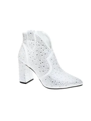 Women's Diva Rhinestone Boots In White