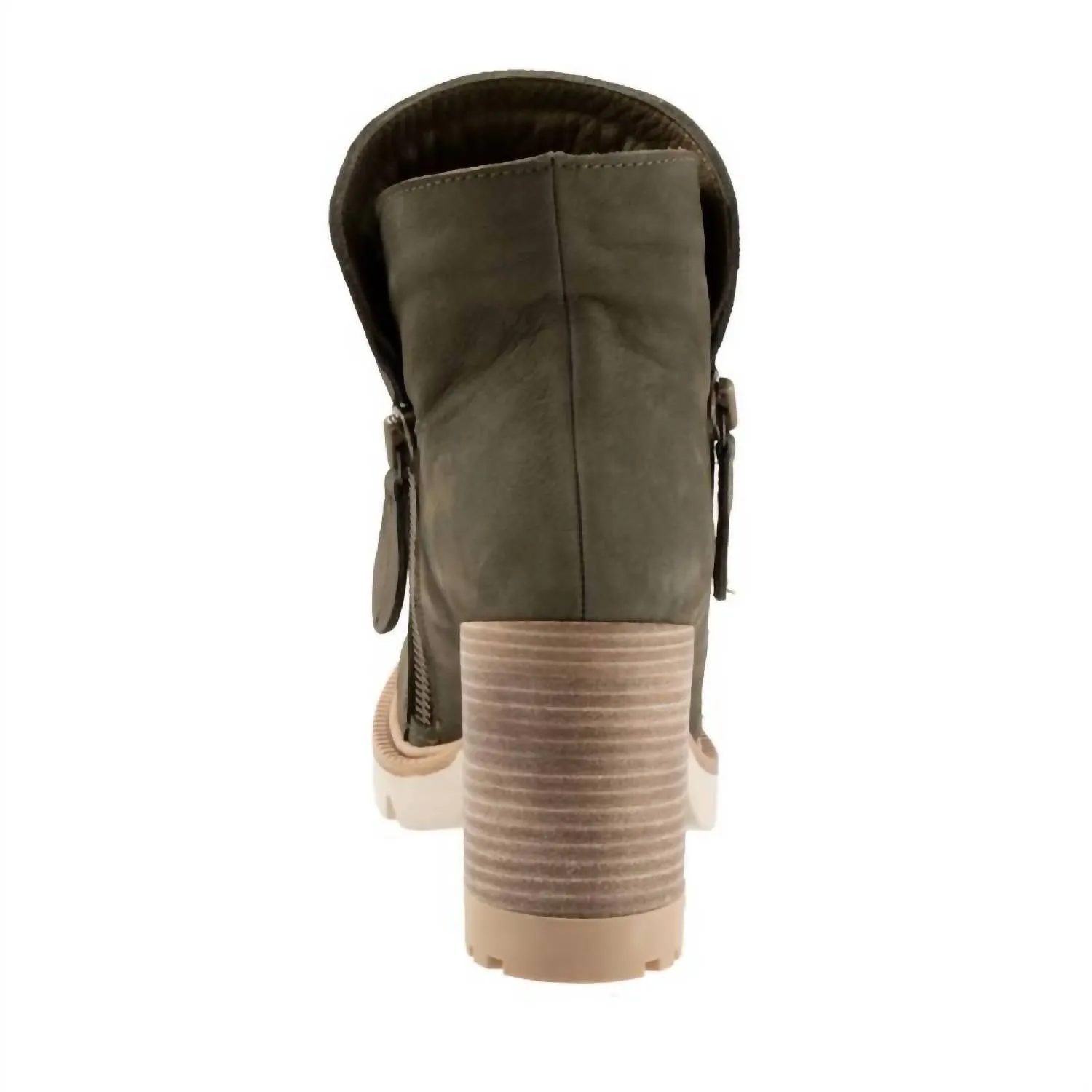 Women's Elliot Leather Ankle Boots In Army Green