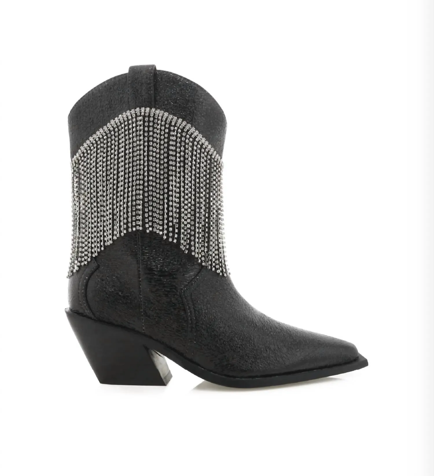 Women's Elton Boots In Black Crinkle Diamante
