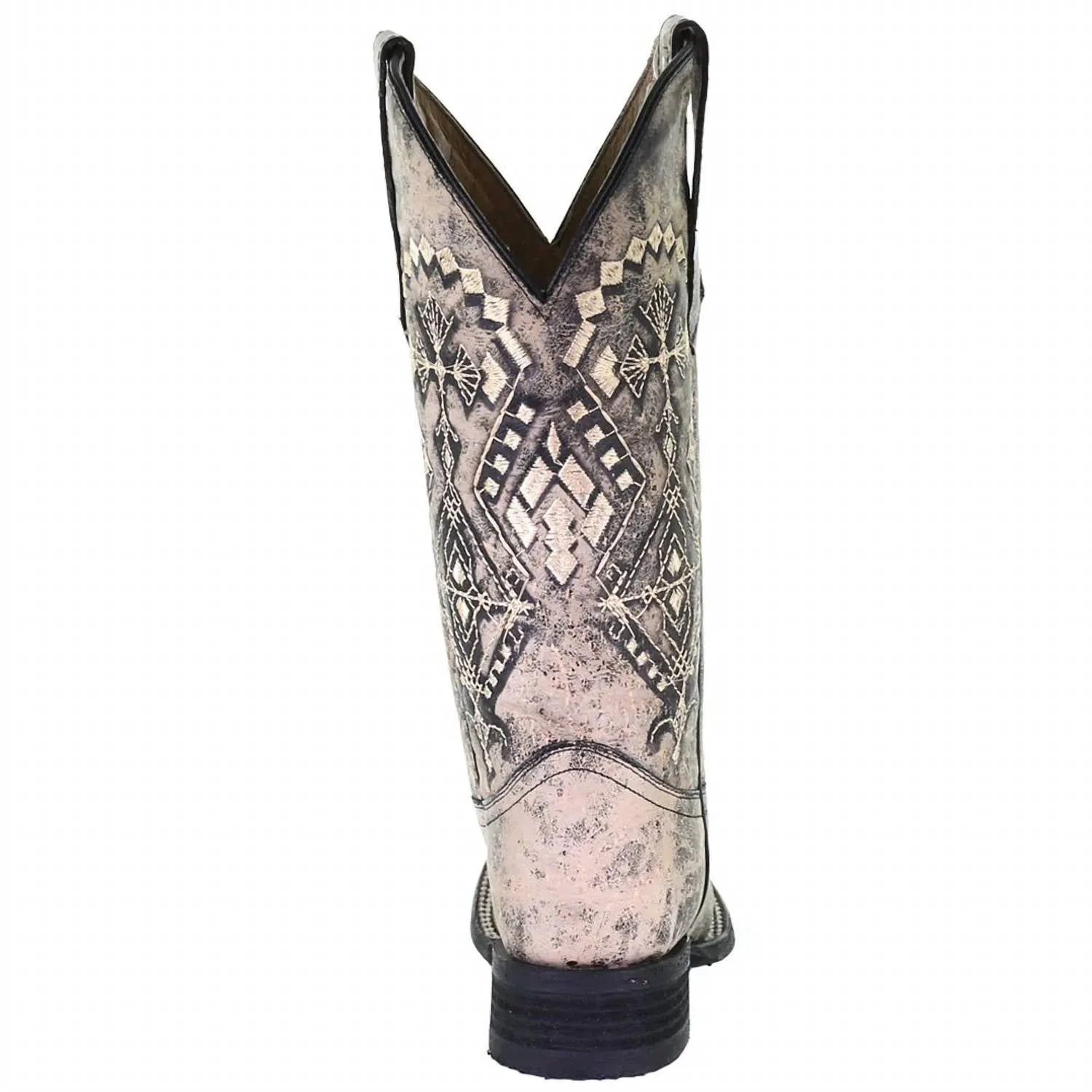 Women's Embroidered Square Toe Boots In Sand