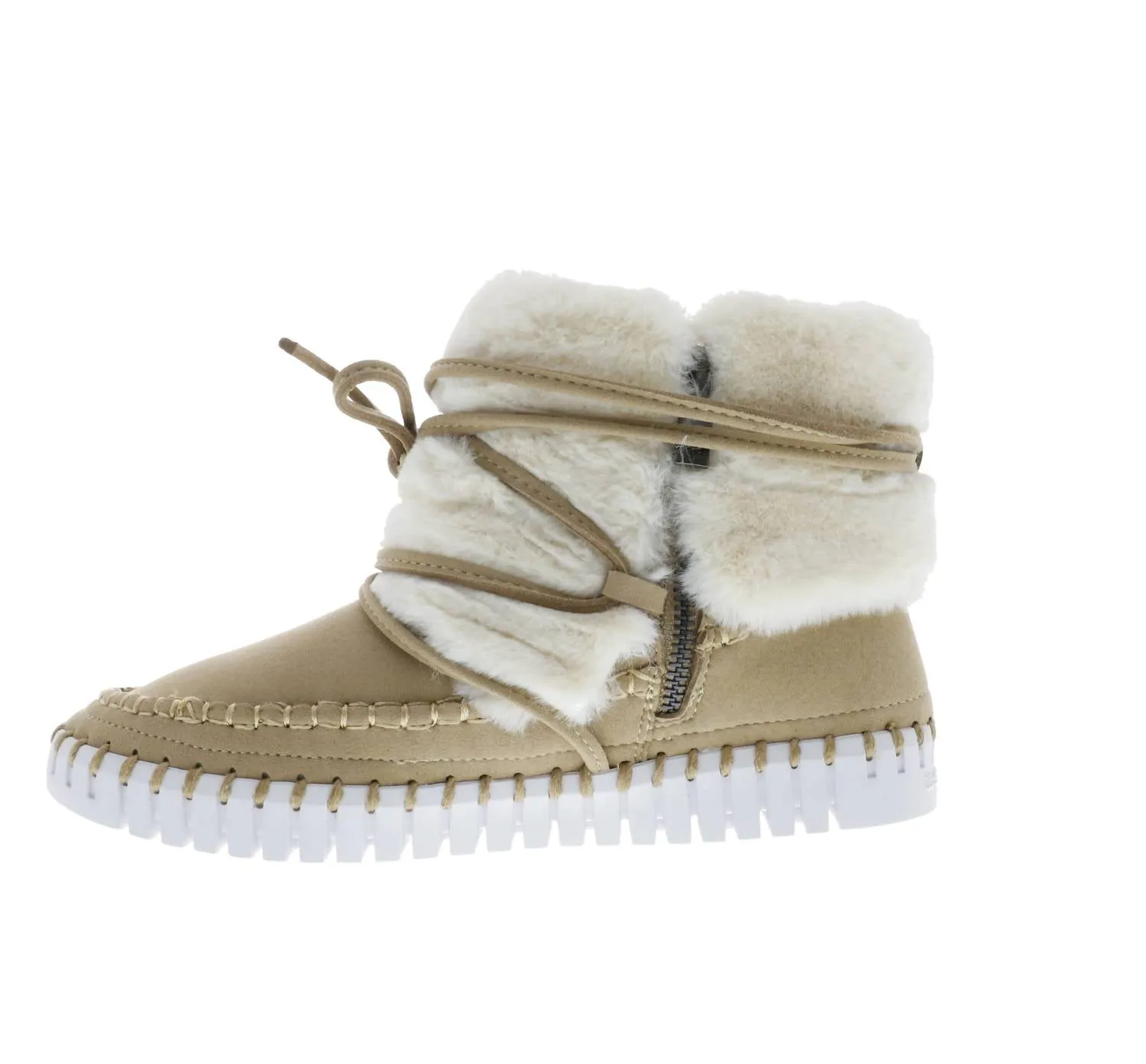 Women's Faux Fur Boots In Latte