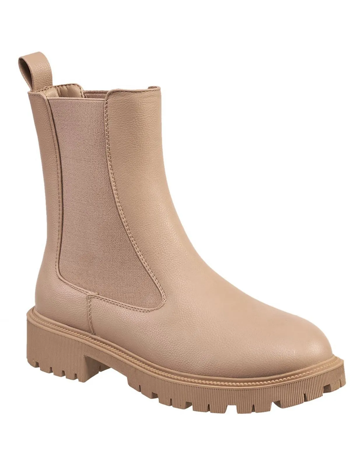 Womens Faux Leather Ankle Chelsea Boots