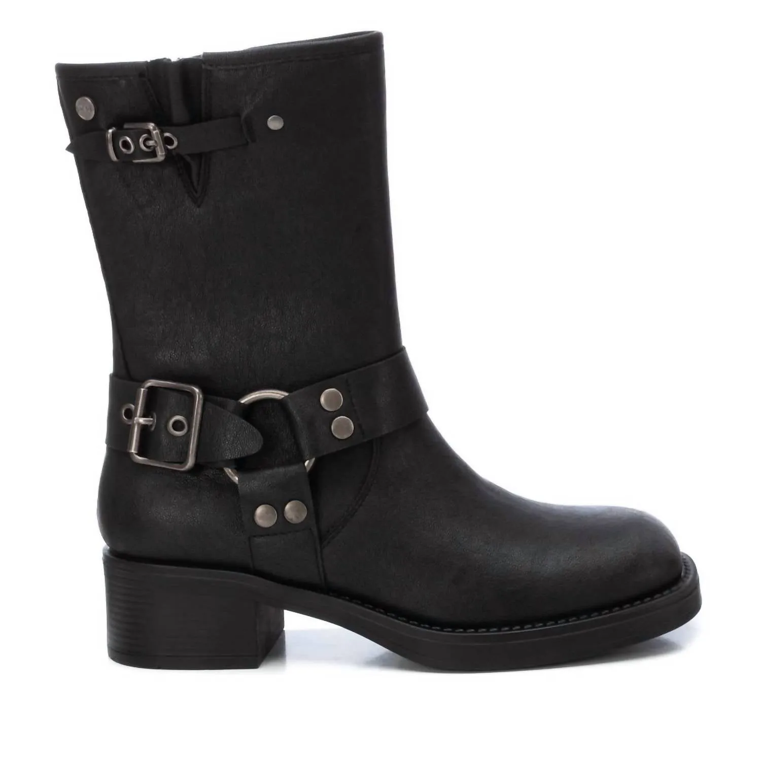 Women's Faux Leather Booties In Black