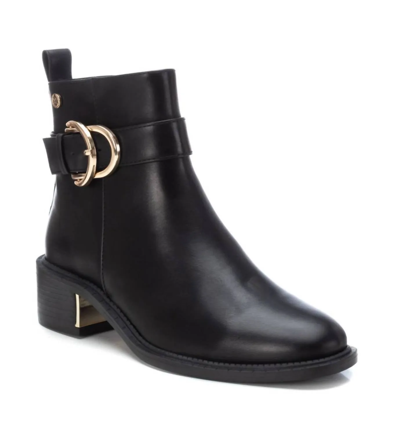 Women's Faux Leather Booties In Black