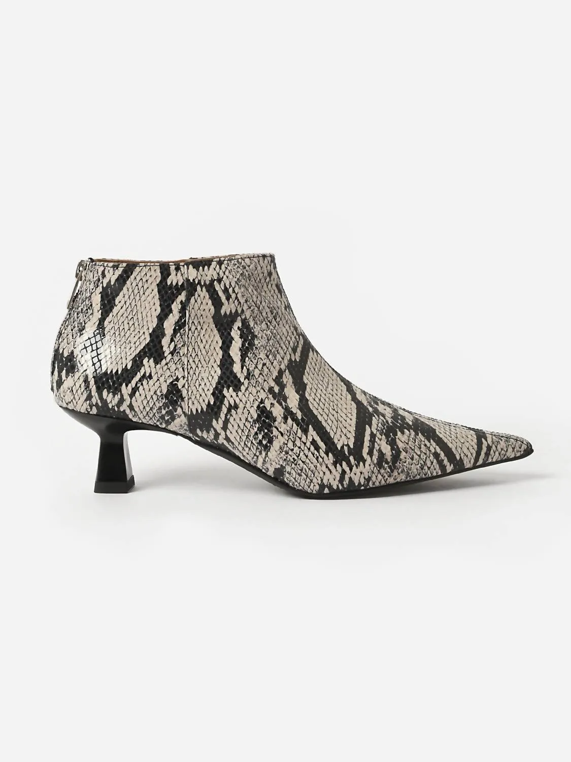 Women's Faux Snake Crop Ankle Boot In Sand