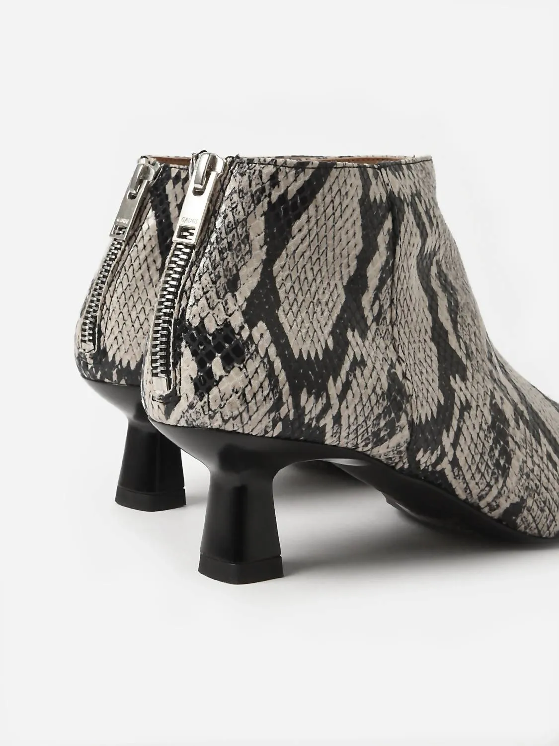 Women's Faux Snake Crop Ankle Boot In Sand
