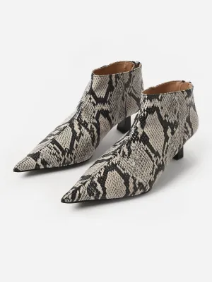 Women's Faux Snake Crop Ankle Boot In Sand
