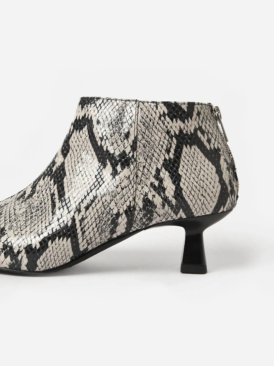 Women's Faux Snake Crop Ankle Boot In Sand