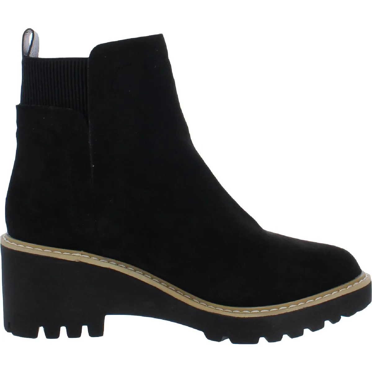 Womens Faux Suede Pull On Ankle Boots