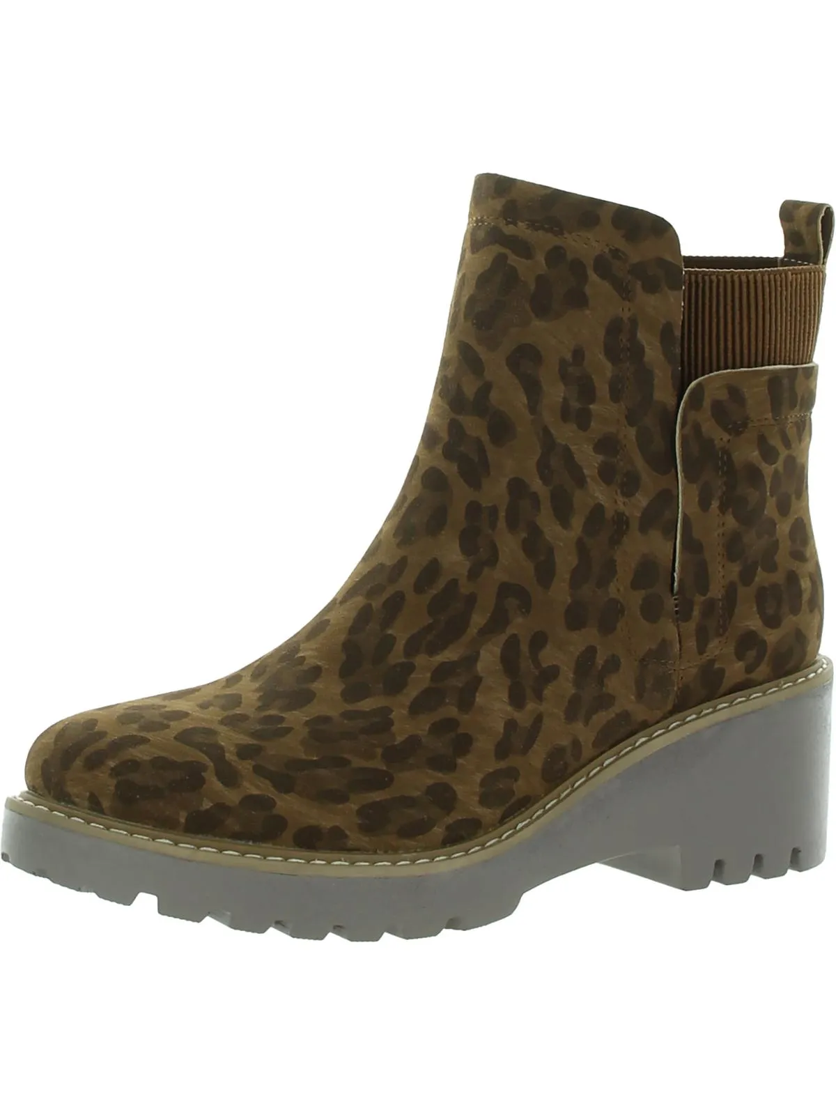 Womens Faux Suede Pull On Ankle Boots
