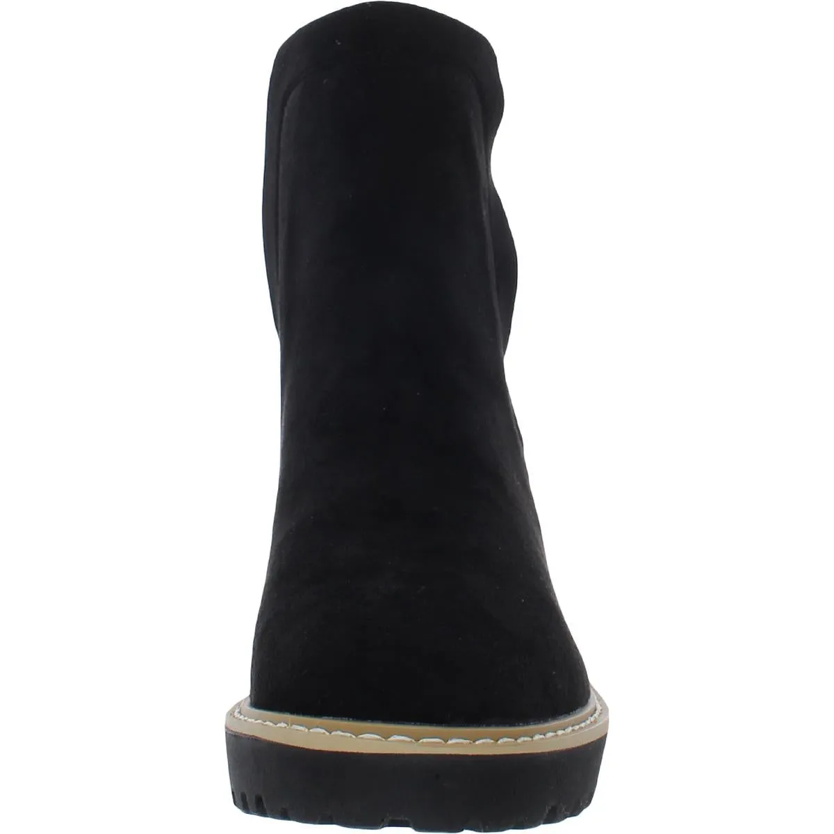 Womens Faux Suede Pull On Ankle Boots