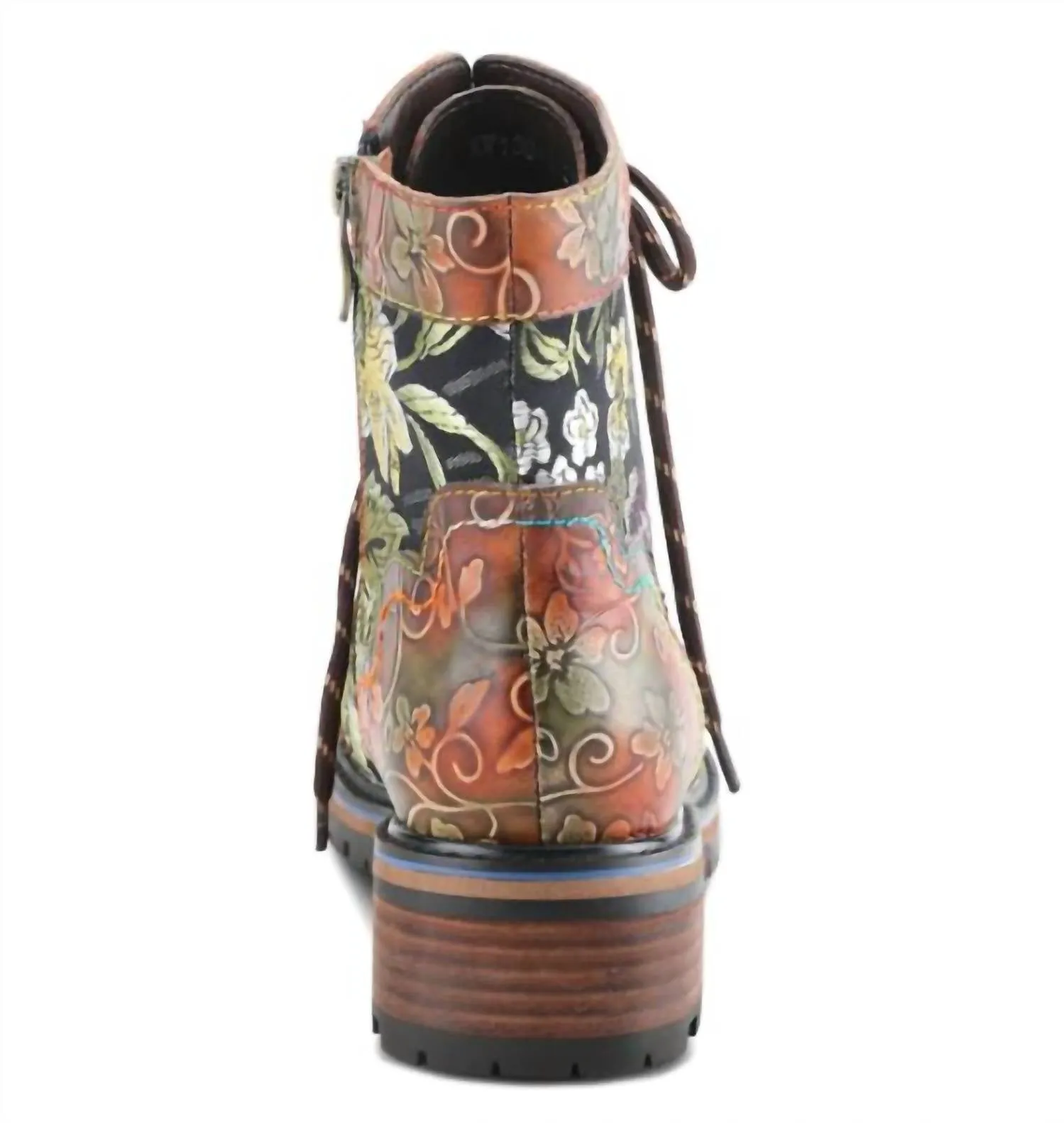 Women's Floral Leather Boots In Multicolor